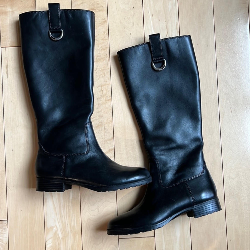 Lauren Ralph Lauren Black Tall Leather Riding Boots
